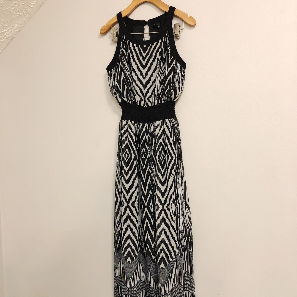 NWT Want & Need Halter Zebra Boho Maxi Dress Small
